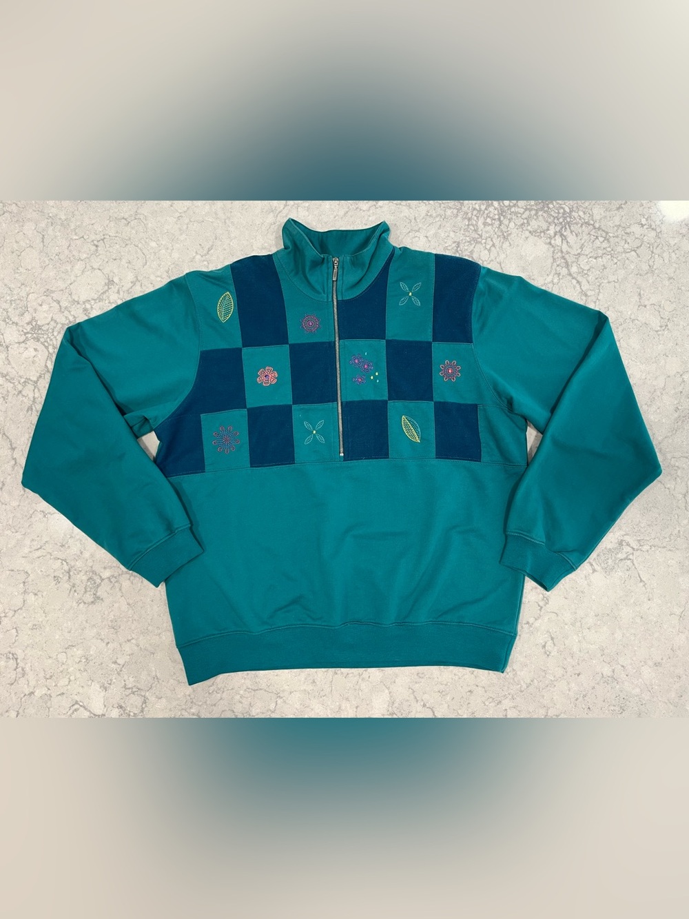 Embroidered Pullover Quarter Zip